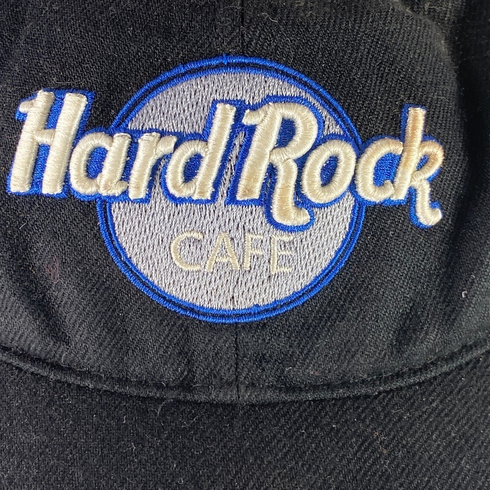 Hardrock Cafe Hollywood Hat Cap 1 Size Adjustable Black Hook Loop Love Serve All